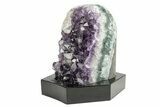 Amethyst Cluster with Calcite on Wood Base - Uruguay #256632-2